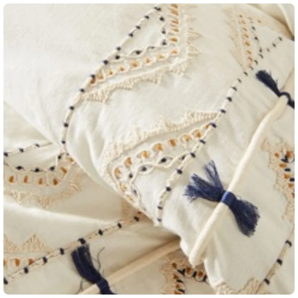 NIB Anthropologie Vineet Bahl Embroidered Boho Romula Duvet Cover Twin